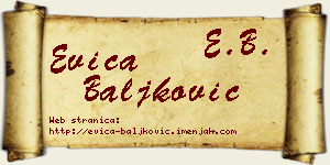 Evica Baljković vizit kartica